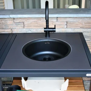 Big Green Egg Dekton Insert Zwart met kraan en wasbak